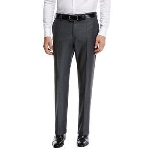 Private Label Mens Nailhead Wool Pants 36 Black/Grey - Made In Italy